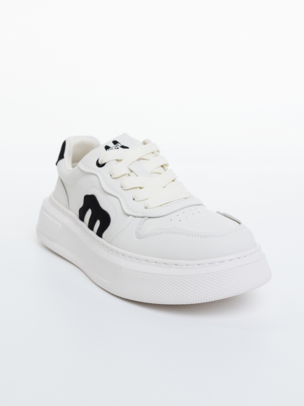 Pantofi sport barbati albi din piele ecologica Tavish, 2 - Kalapod.net