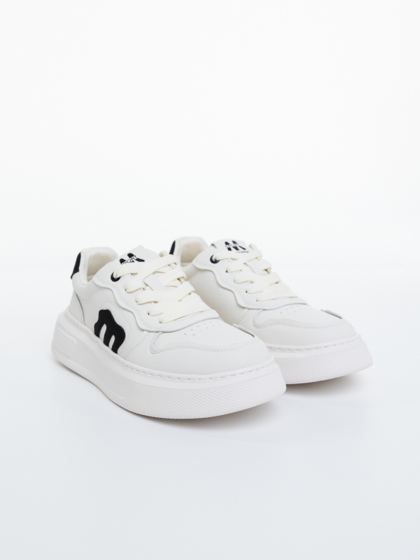 Pantofi sport barbati albi din piele ecologica Tavish, 3 - Kalapod.net