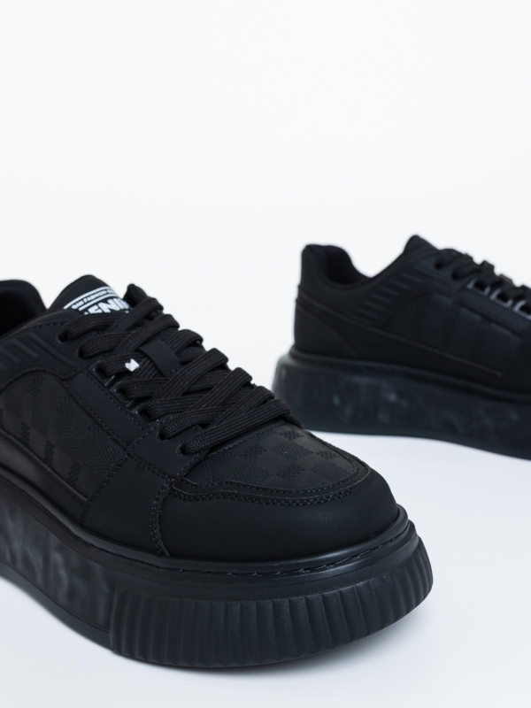 Pantofi sport barbati negri din piele ecologica Zavian, 4 - Kalapod.net