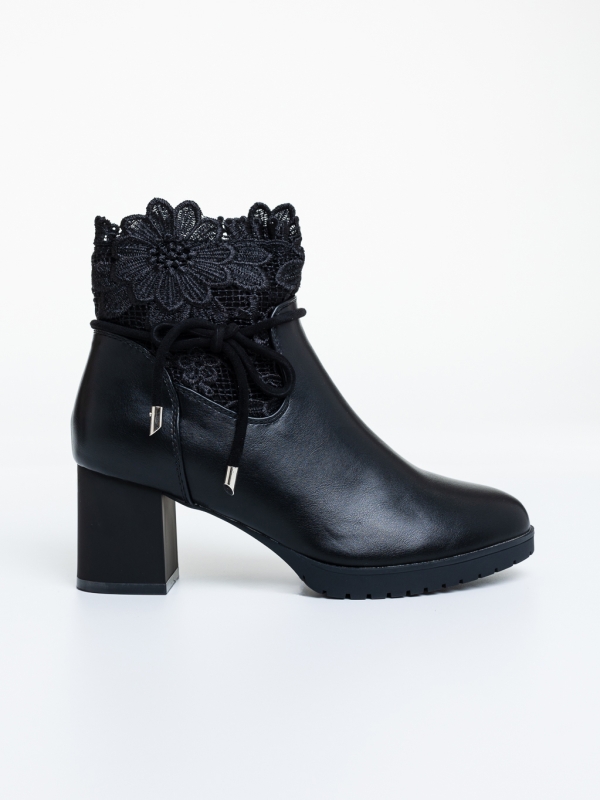 Botine dama cu toc negre din piele ecologica Rajani, 5 - Kalapod.net
