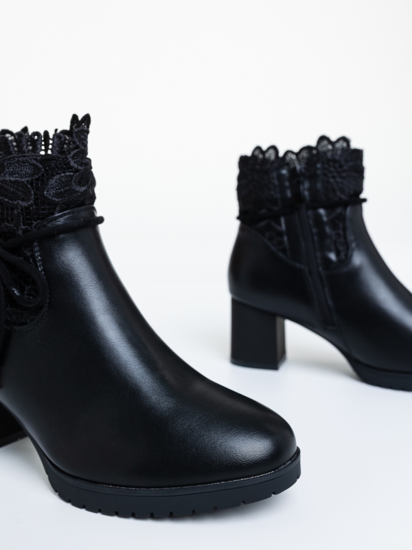 Botine dama cu toc negre din piele ecologica Rajani, 6 - Kalapod.net