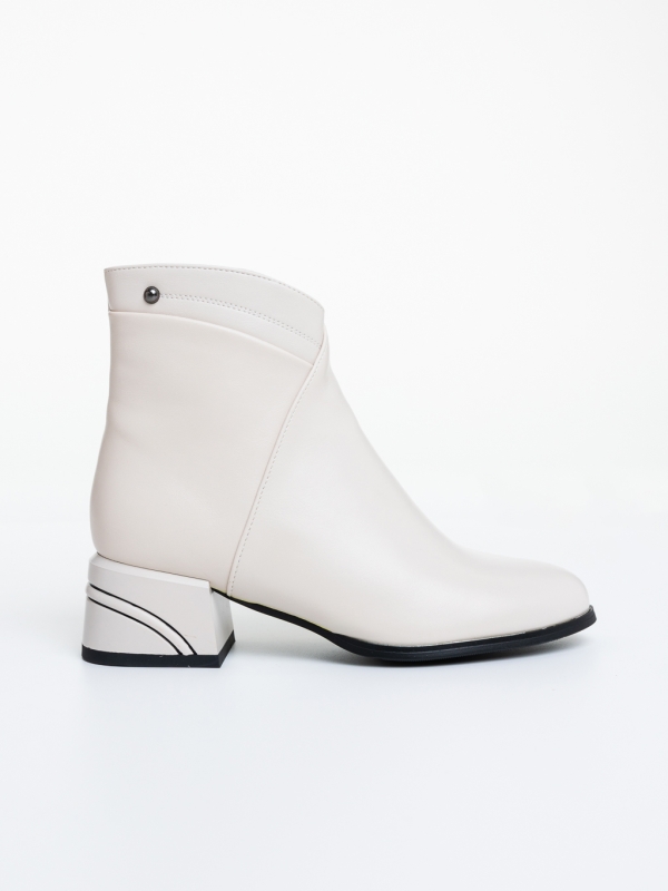 Botine dama cu toc bej din piele ecologica Dipalia, 5 - Kalapod.net