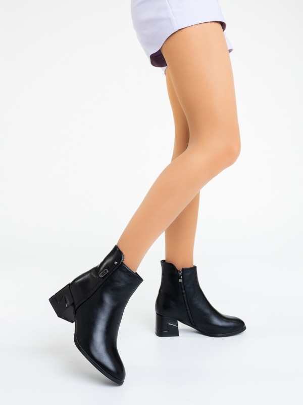 Botine dama cu toc negre din piele ecologica Varana, 3 - Kalapod.net