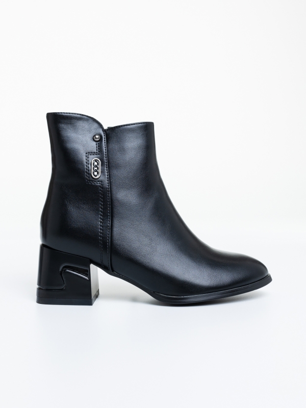Botine dama cu toc negre din piele ecologica Varana, 5 - Kalapod.net