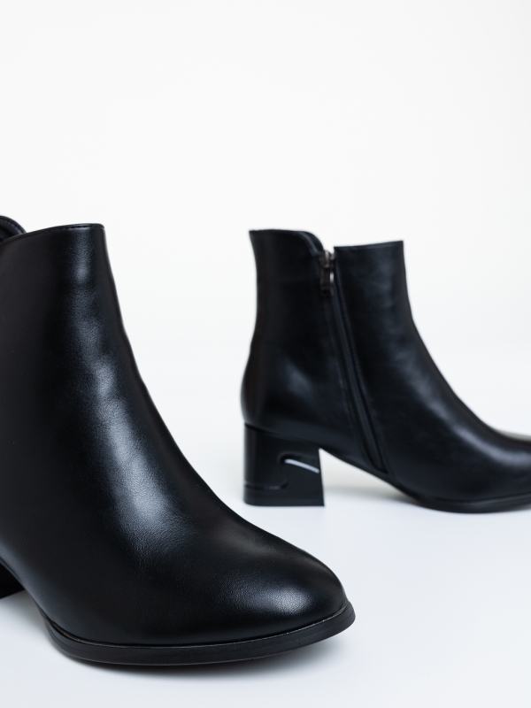 Botine dama cu toc negre din piele ecologica Varana, 6 - Kalapod.net
