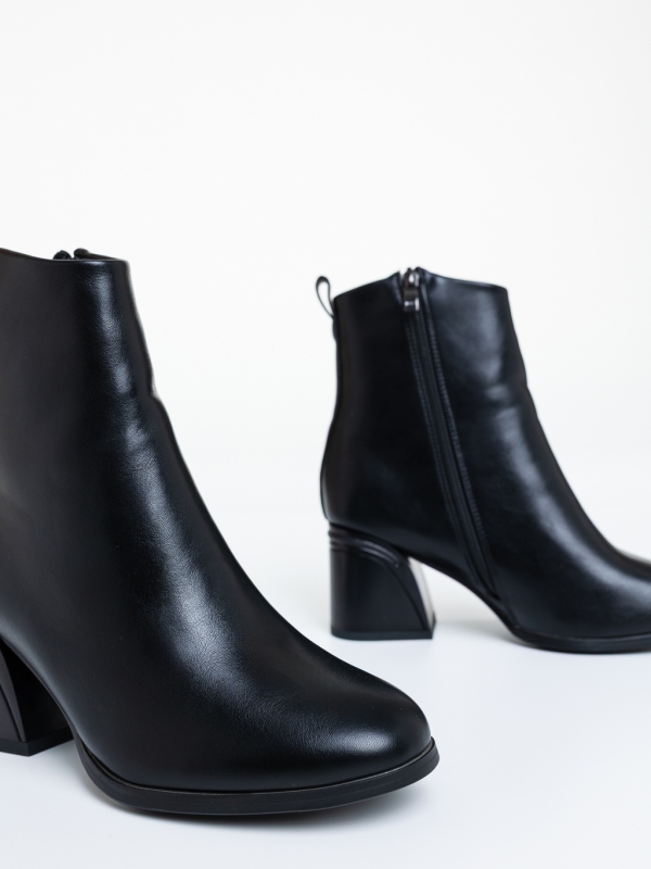 Botine dama cu toc negre din piele ecologica Aisha, 6 - Kalapod.net