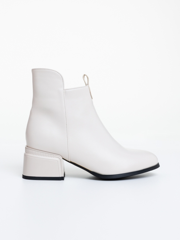 Botine dama cu toc bej din piele ecologica Ziana, 5 - Kalapod.net