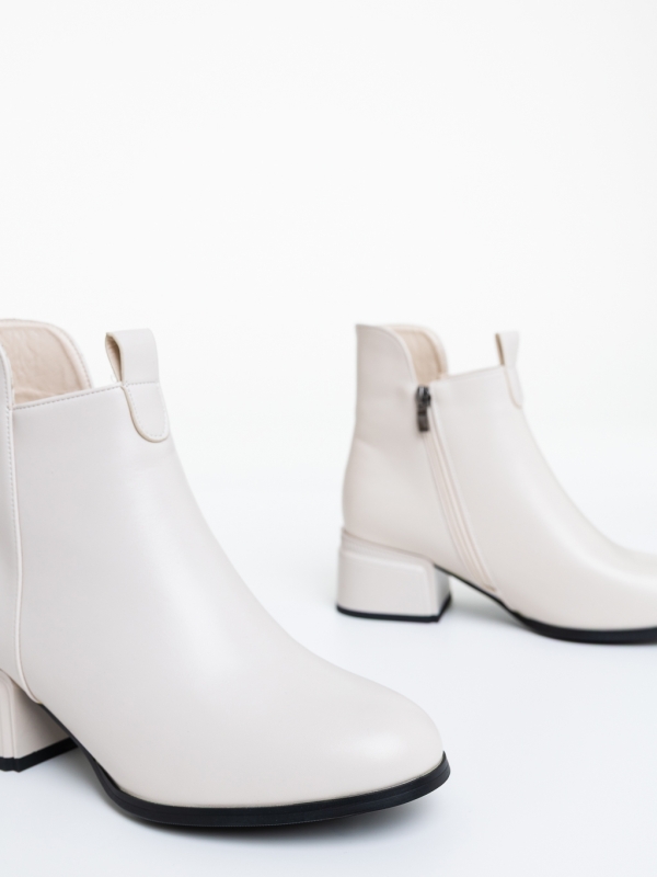 Botine dama cu toc bej din piele ecologica Ziana, 6 - Kalapod.net