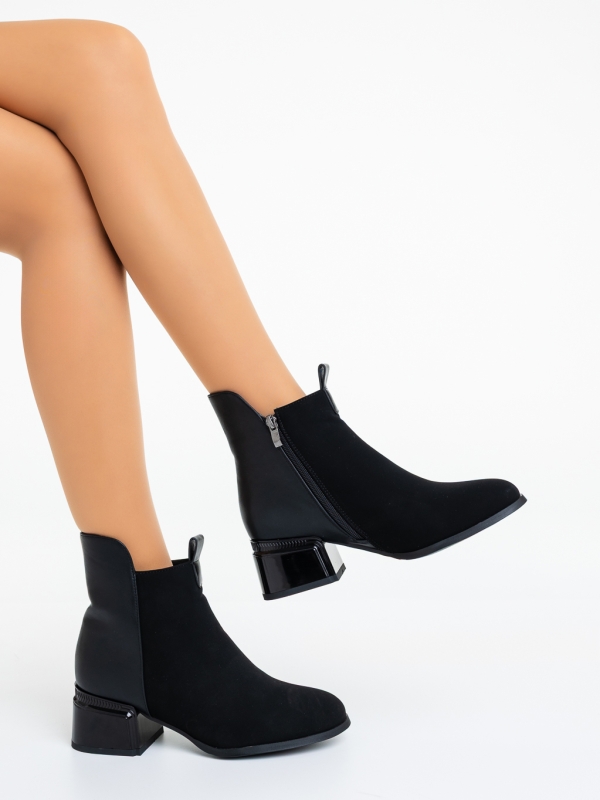 Botine dama cu toc negre din piele ecologica Ziana, 4 - Kalapod.net