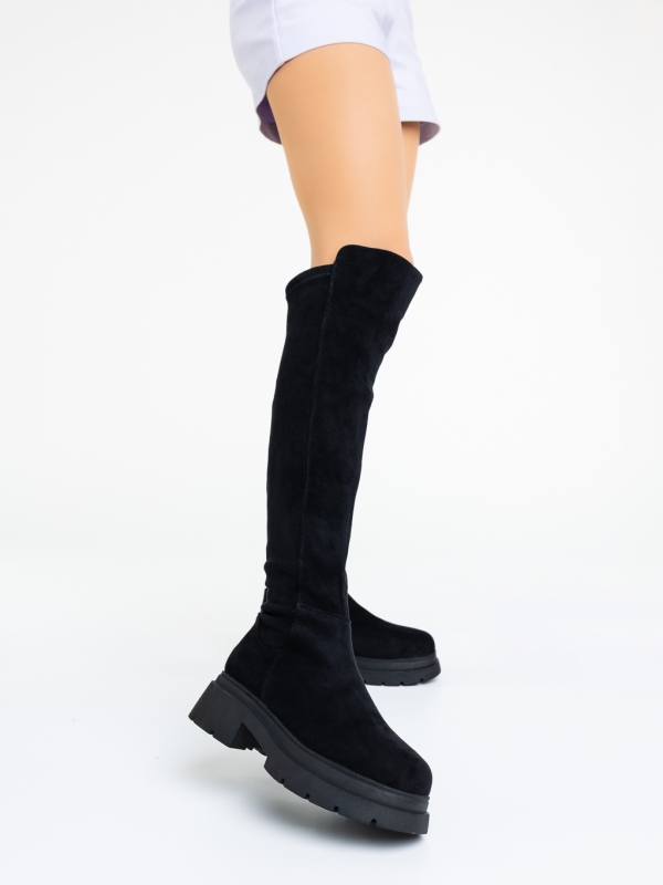 Cizme dama negre din material textil Vihana, 3 - Kalapod.net