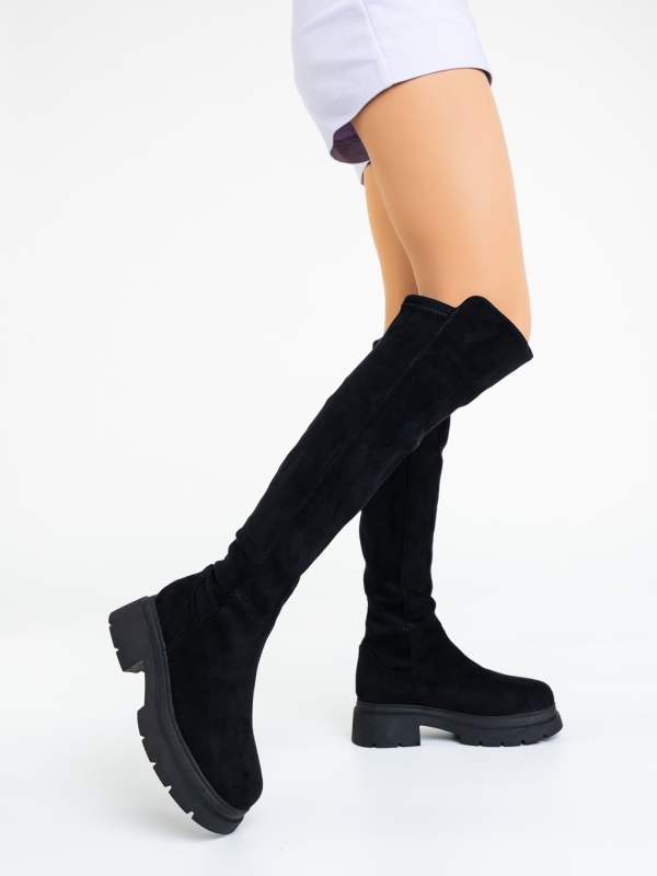 Cizme dama negre din material textil Vihana, 2 - Kalapod.net