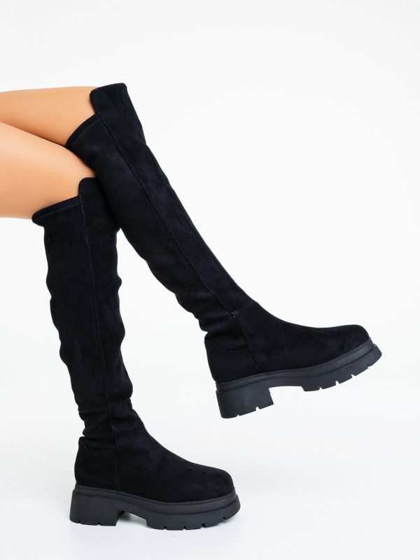 Cizme dama negre din material textil Vihana - Kalapod.net