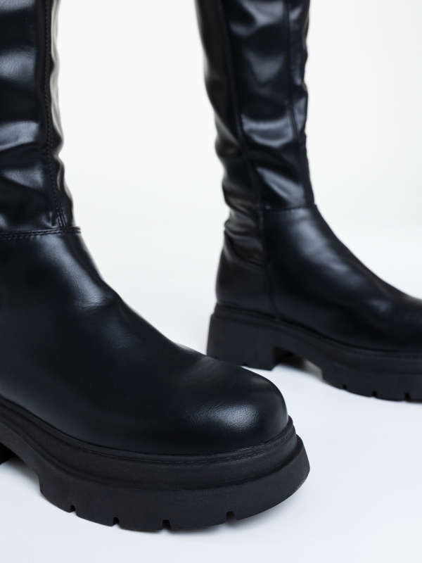 Cizme dama negre din piele ecologica Vihana, 6 - Kalapod.net