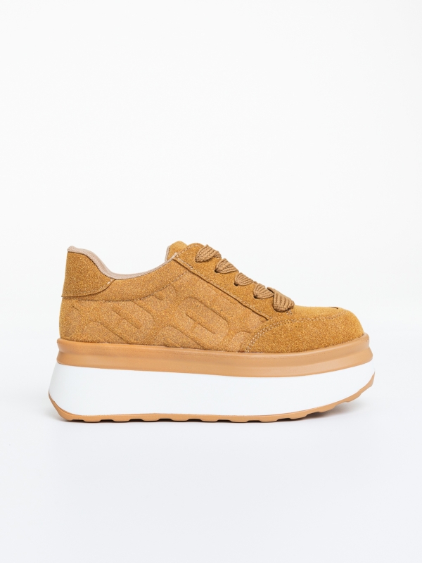Pantofi sport dama camel din material textil Erana, 5 - Kalapod.net