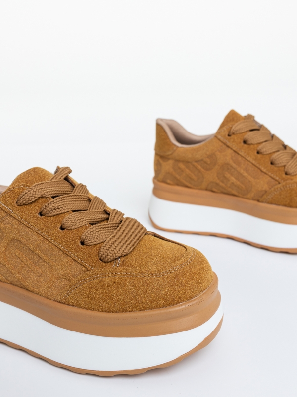 Pantofi sport dama camel din material textil Erana, 6 - Kalapod.net