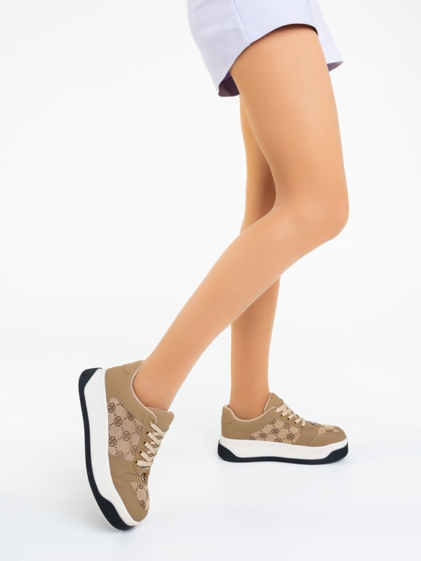 Pantofi sport dama bej din piele ecologica Gaia, 2 - Kalapod.net