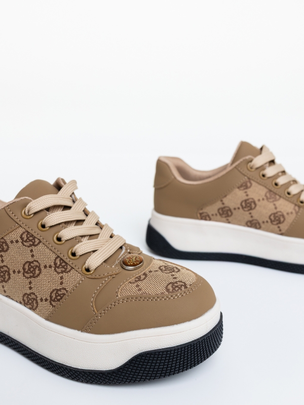 Pantofi sport dama bej din piele ecologica Gaia, 6 - Kalapod.net