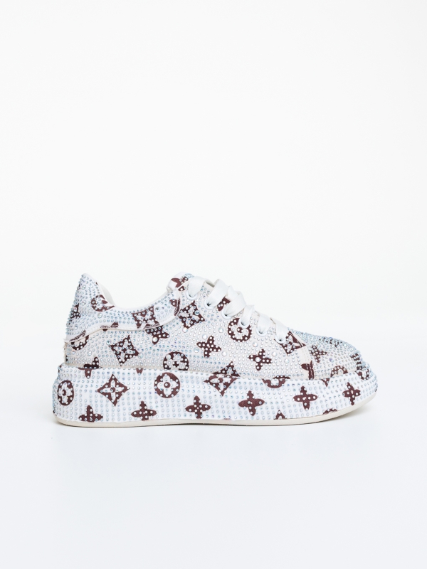 Pantofi sport dama albi din material sintetic Alisona, 5 - Kalapod.net