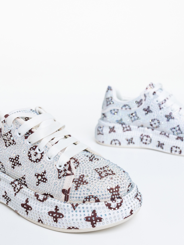 Pantofi sport dama albi din material sintetic Alisona, 6 - Kalapod.net