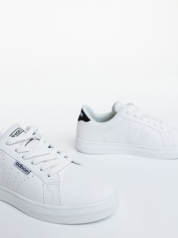Pantofi sport dama albi cu negru din piele ecologica Leilani, 6 - Kalapod.net