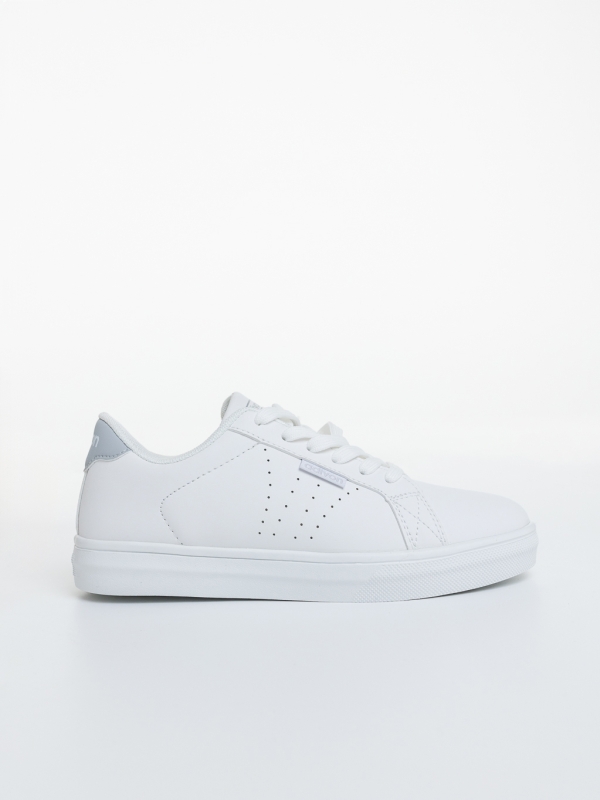 Pantofi sport dama albi cu gri din piele ecologica Leilani, 5 - Kalapod.net
