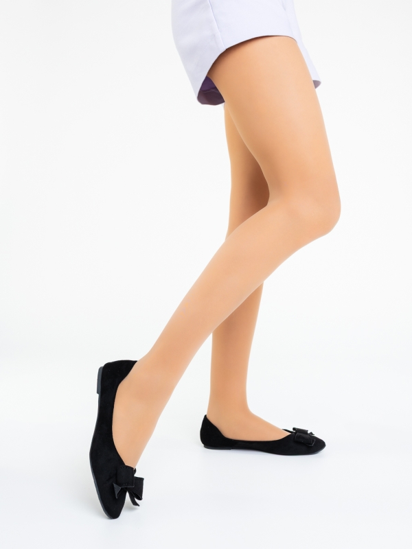 Balerini dama negre din material textil Navya, 3 - Kalapod.net