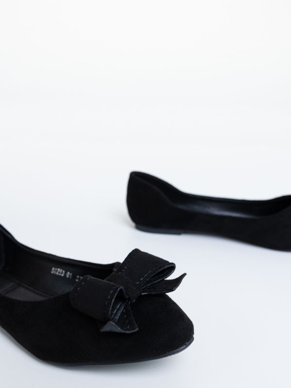 Balerini dama negre din material textil Navya, 6 - Kalapod.net