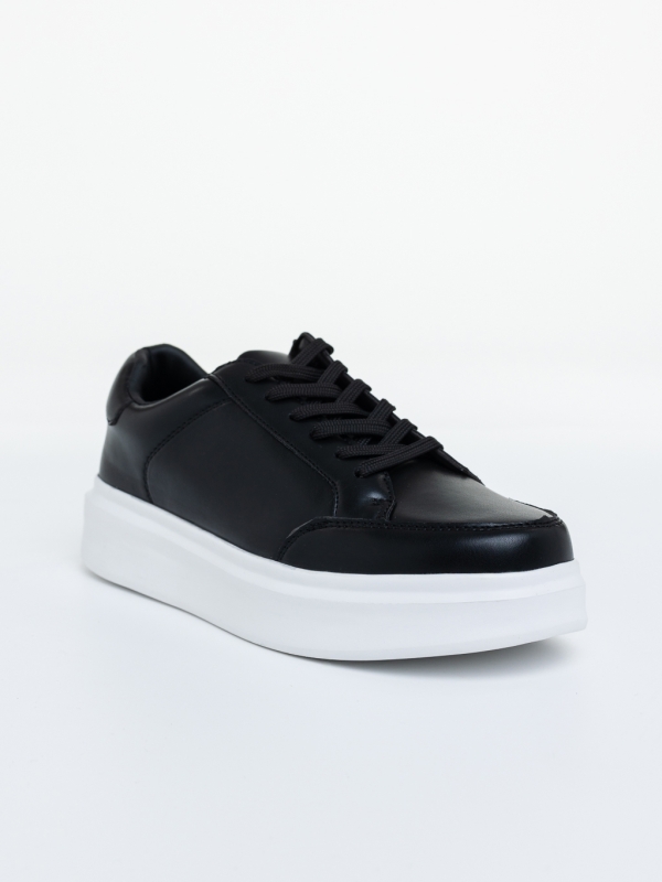 Mocasini barbati negri cu alb din piele ecologica Atticus, 2 - Kalapod.net