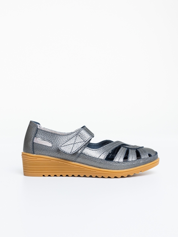 Pantofi casual dama gri  din piele ecologica Eniva, 5 - Kalapod.net