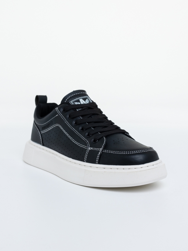 Pantofi sport barbati negri cu alb din piele ecologica Marston, 4 - Kalapod.net