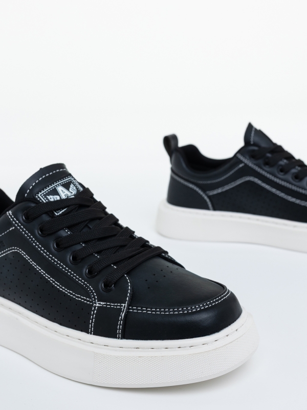 Pantofi sport barbati negri cu alb din piele ecologica Marston, 2 - Kalapod.net