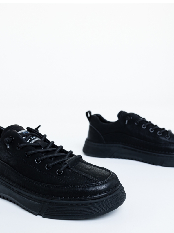 Pantofi sport barbati negri din piele ecologica Gunnar, 4 - Kalapod.net