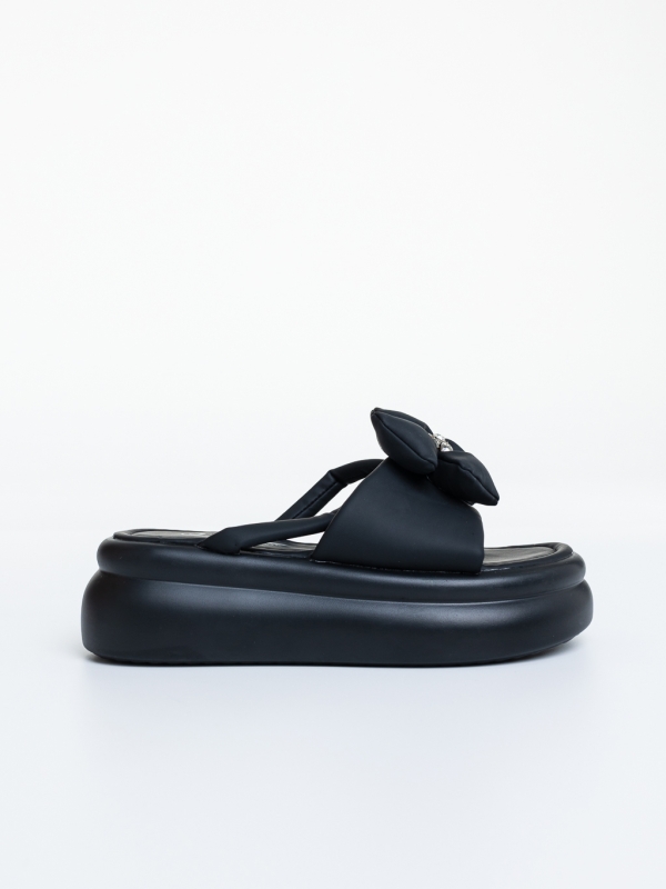 Papuci dama cu platforma negri din piele ecologica Pavitra, 5 - Kalapod.net
