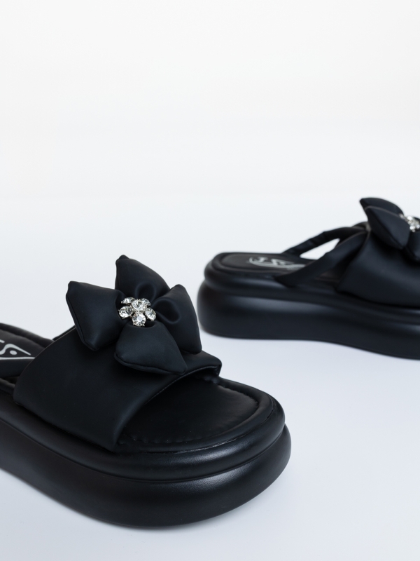 Papuci dama cu platforma negri din piele ecologica Pavitra, 6 - Kalapod.net
