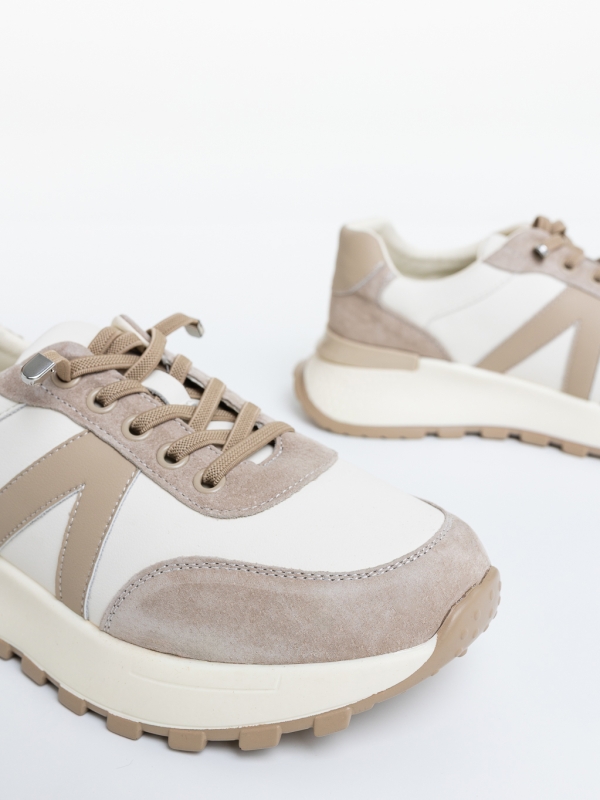 Pantofi sport dama bej din piele ecologica Tanvi, 6 - Kalapod.net