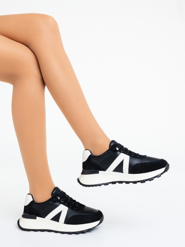 Pantofi sport dama negri din piele ecologica Tanvi, 4 - Kalapod.net