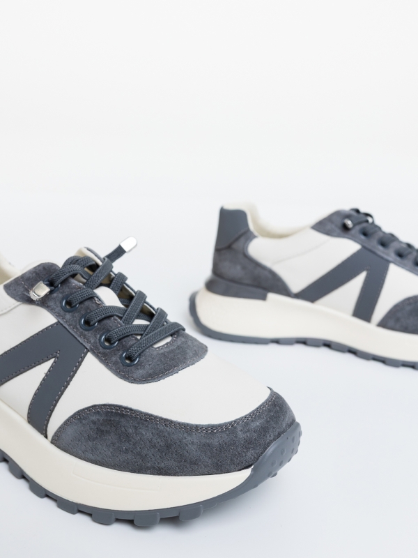 Pantofi sport dama gri din piele ecologica Tanvi, 6 - Kalapod.net