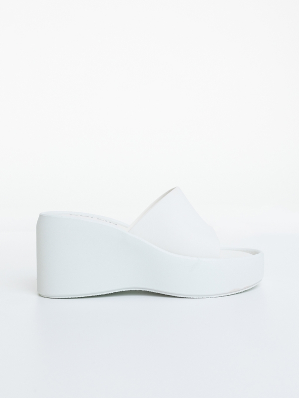 Papuci dama cu platforma albi din piele ecologica Myrtle, 5 - Kalapod.net