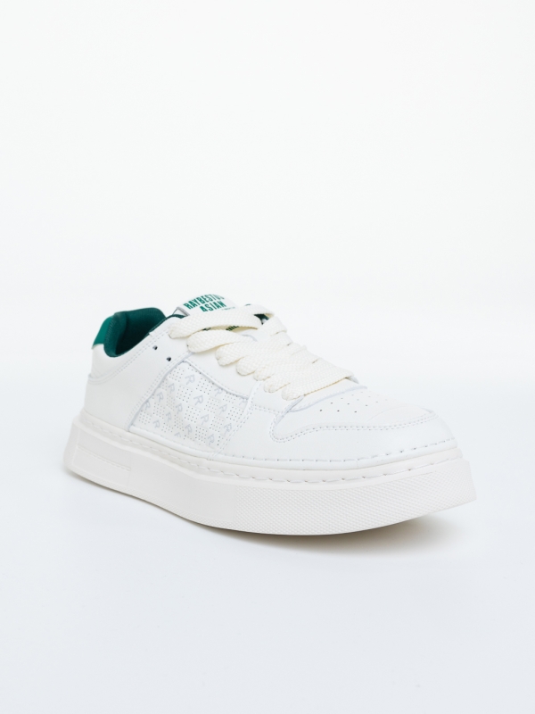 Pantofi sport barbati bej cu verde din piele ecologica Kreed, 2 - Kalapod.net