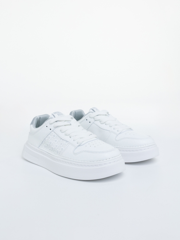 Pantofi sport barbati albi din piele ecologica Kreed, 3 - Kalapod.net