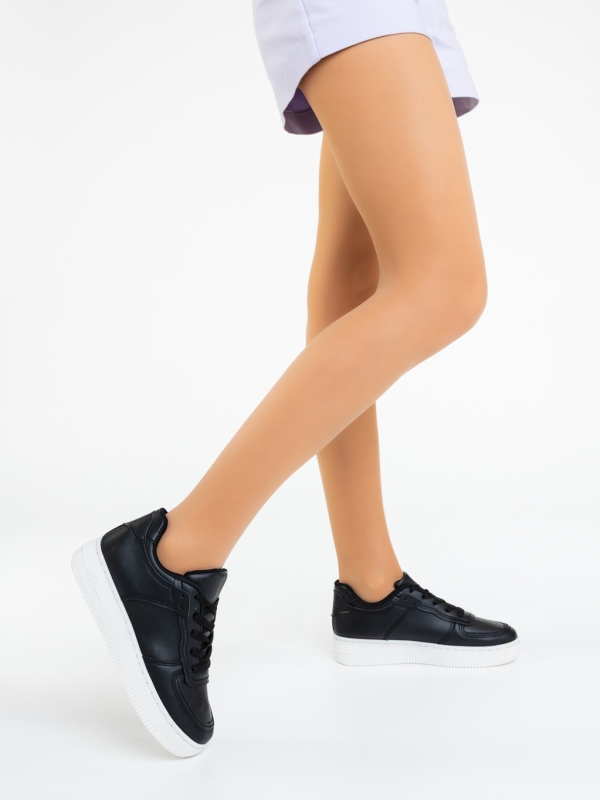 Pantofi sport dama negri cu alb din piele ecologica Calianna, 2 - Kalapod.net