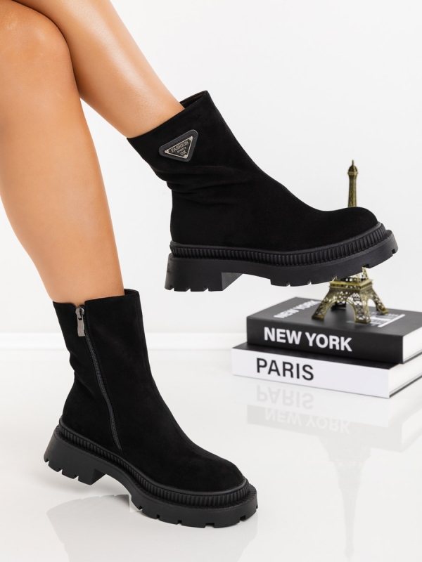 Ghete dama negre din material textil Onada, 3 - Kalapod.net