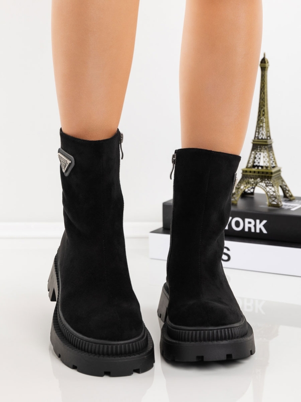 Ghete dama negre din material textil Onada, 4 - Kalapod.net