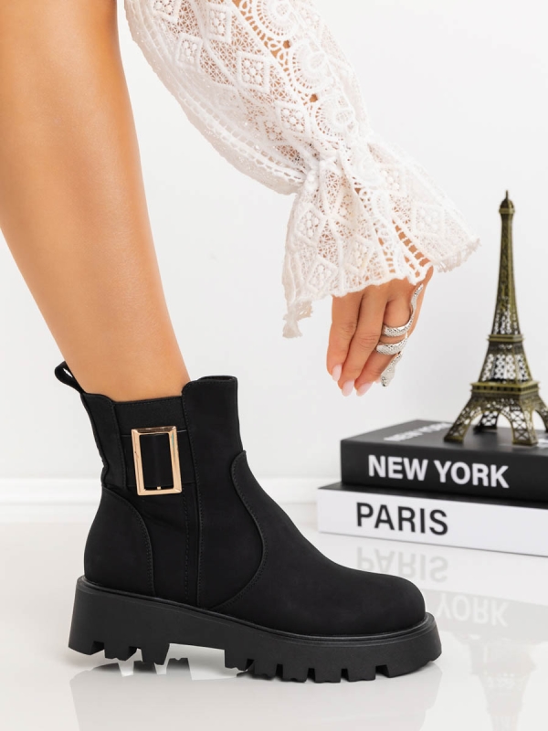 Ghete dama negre din material sintetic Onaia, 2 - Kalapod.net