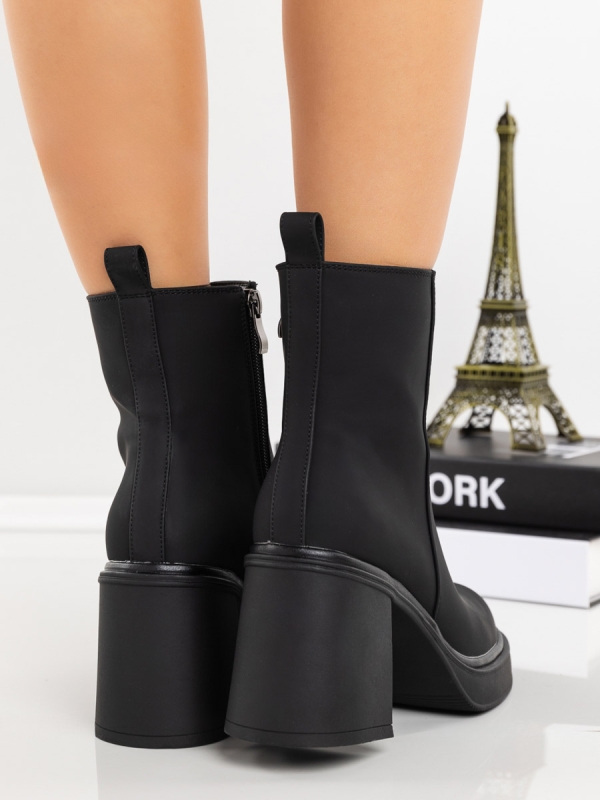 Botine dama cu toc negre din material sintetic Ayona, 5 - Kalapod.net