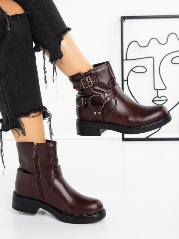 Ghete dama grena din piele ecologica Sherida, 4 - Kalapod.net