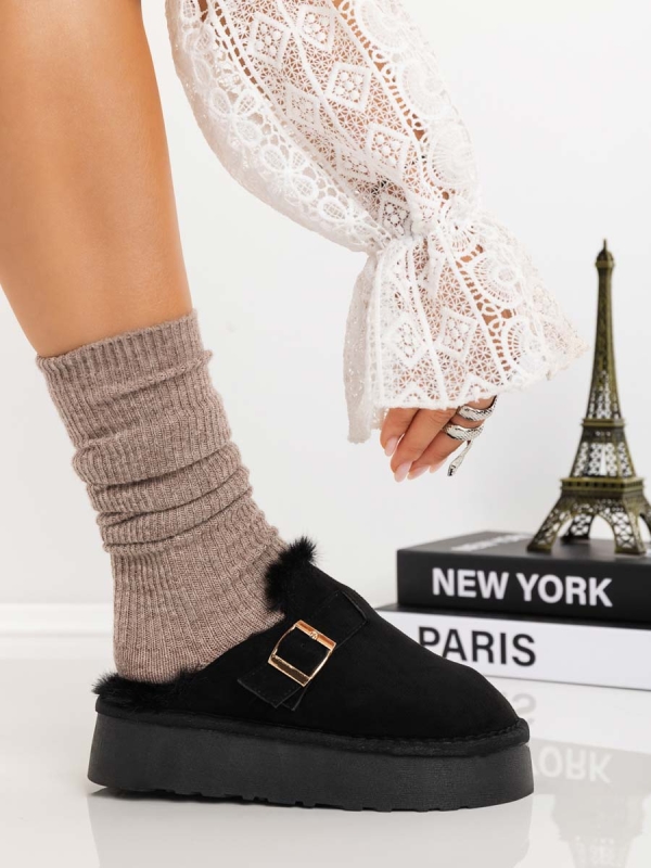 Papuci dama negri din material textil Emerya, 2 - Kalapod.net