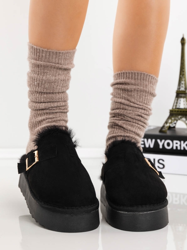 Papuci dama negri din material textil Emerya, 4 - Kalapod.net