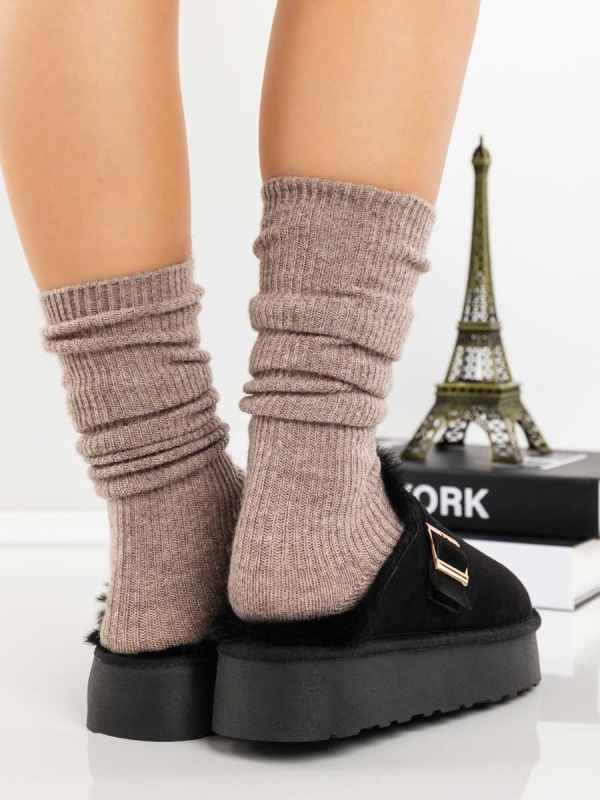 Papuci dama negri din material textil Emerya, 5 - Kalapod.net