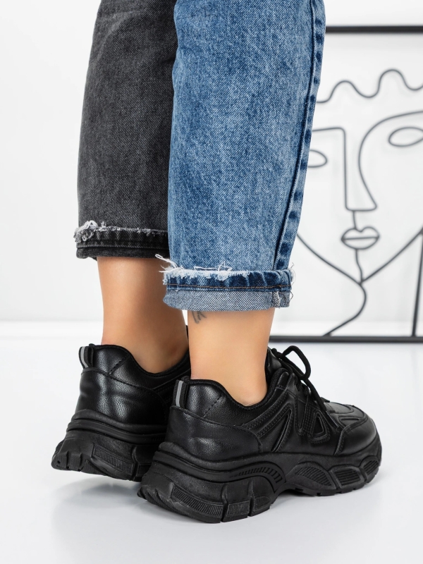 Pantofi sport dama negri din piele ecologica Karisa, 5 - Kalapod.net